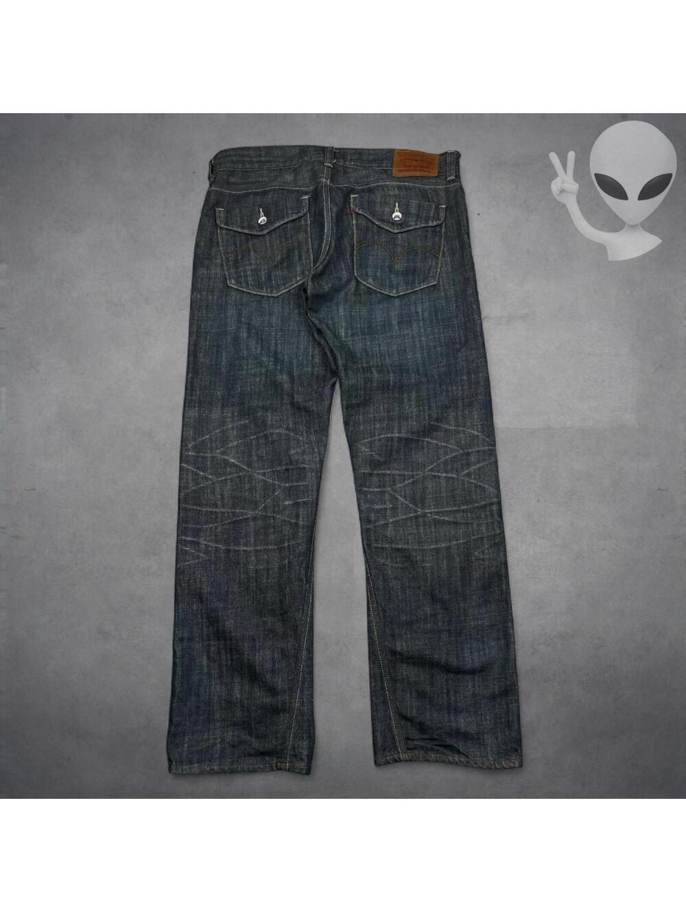 Levi's 514 Straight Jeans 36x34 Dark Wash Blue Vintage - Picture 7 of 7